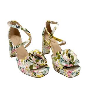 Ted Baker floral Maddy Rose Platform Block Heel Sandals women's 8.5 shoes NEW
